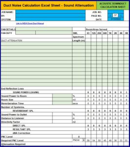 Duct Noise Calculation Excel Sheet – Sound Attenuation – hvacsimplified.in